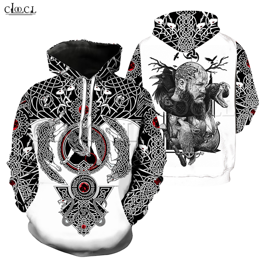 

Fashion Nordic Viking Tattoo Skull Hoodie Women Men Pirates 3D Print Vikings King Casual Long Sleeve Hooded Coat Drop Shipping, Hoodie 1