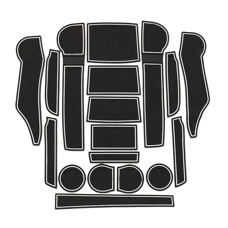 

18Pcs Car Front&Back Door Slot Pad Mat Cup Holders Mats Trim Interior Styling for Forester 2019 Interior Accessories Whit