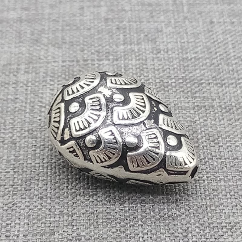 

Other 925 Sterling Silver Teardrop Shape Bead With Dragon Scale Pattern For Bracelet