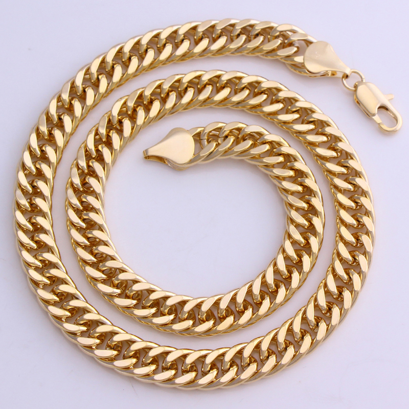 HIGH QUALITY 18 K Yellow Gold GF Plated Cuban/Curb Link Chain Necklace -China Lifetime Warranty
