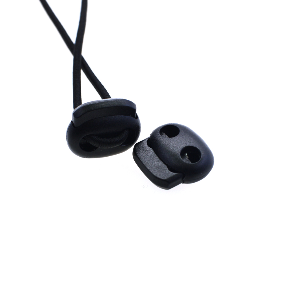 

100pcs/lot Cord Lock Bean Toggle Stopper Plastic Size:20mm*21mm*8mm Toggle Clip Black