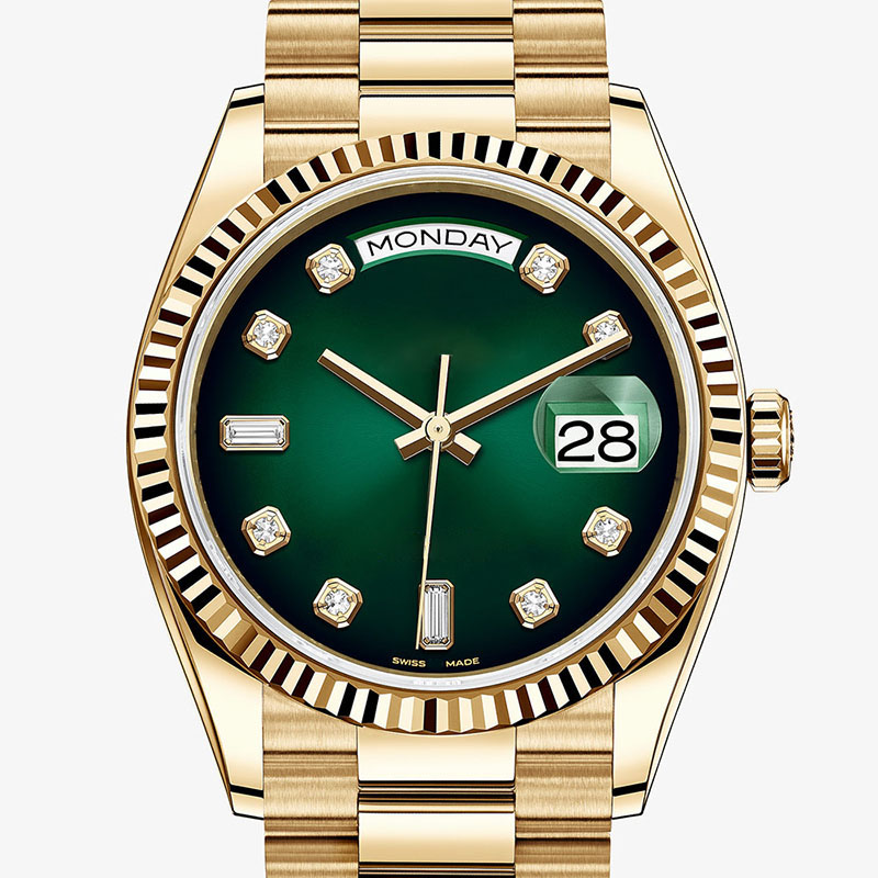 

2020 Men's Watch President Automatic Watch Men's Rose Gold Strap Brown Dial Men's Swiss Designer 40mm Day Date Watch