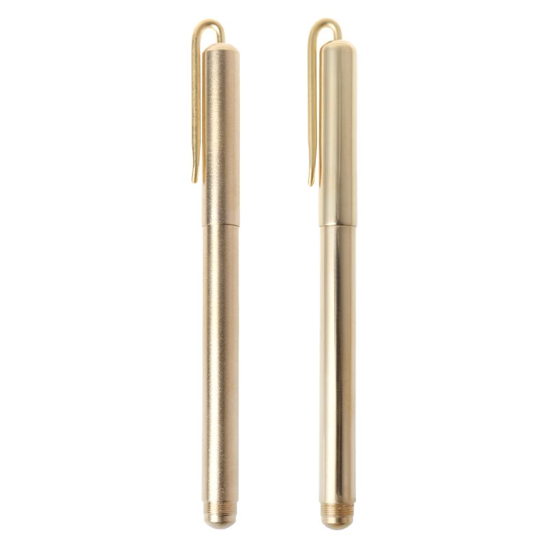 

Retro Gold Brass Black Ink Ballpoint Pen Handmade With Clip Office School Supplies Stationery H7EC, Mirror
