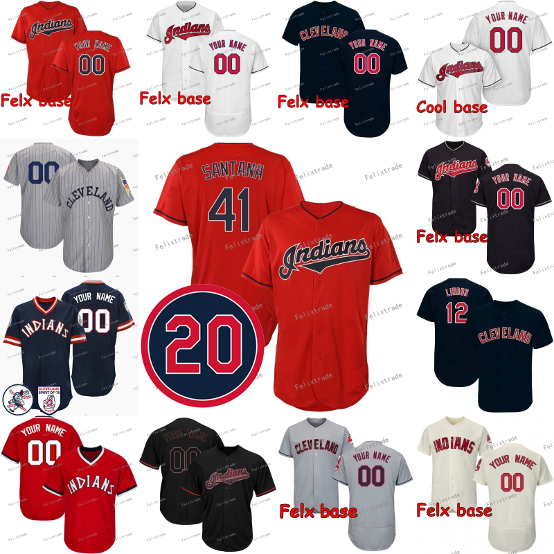 

7 Myles Straw 40 Wilson Ramos Ernie Clement Jose Ramirez Trevor Jake Bauers Leonys Martin Jason Kipnis Roberto Indians Jerseys, Felx base
