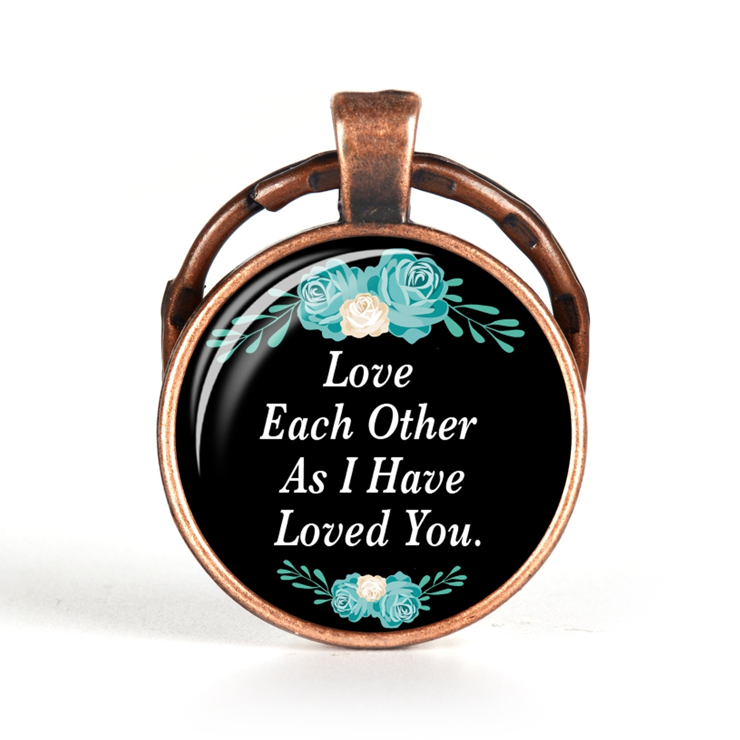 

My Peace I Give To You Bible Verse And Flower Key Chains Dome Glass Cabochon Keychain Metal Keyring Christmas Gift Men Jewelry