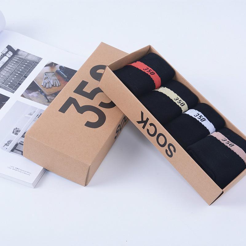 

2021 Spring and Summer Socks Fashion Sport Casual Mens Women Socks Unisex Luxury Designer Socks Free Size 4 Pairs/Box, White;pink