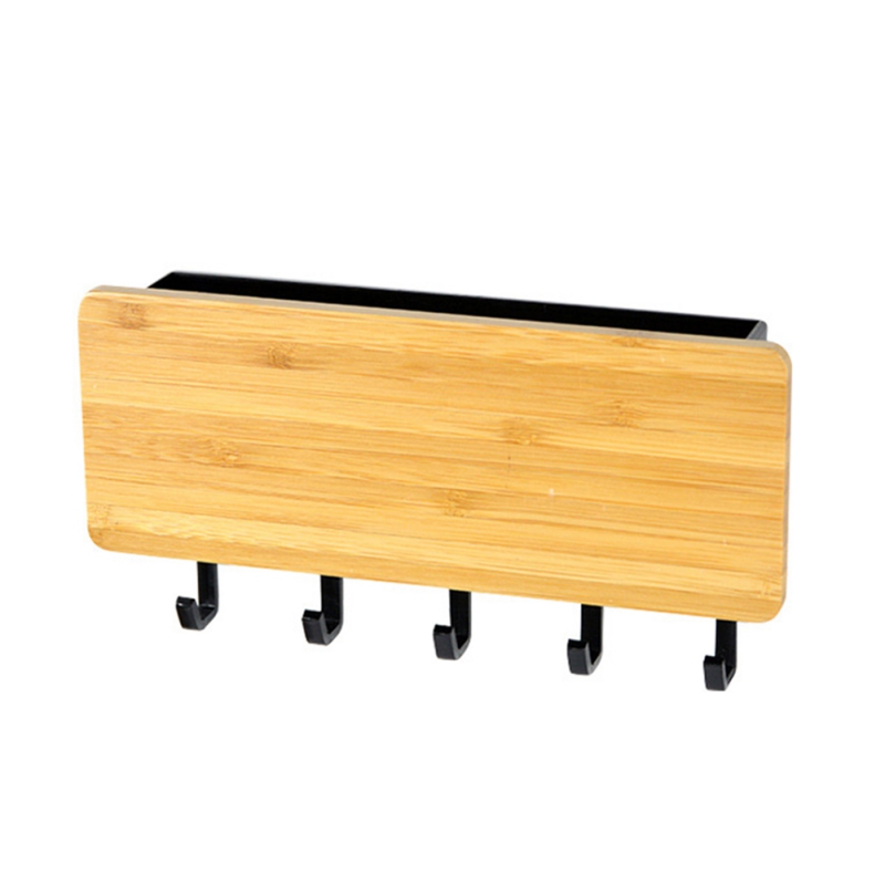 

2020Space Saving Wall Hook Storage Rack Vintage Key Hook Bamboo Hanger Hallway Home Decorative Shelf For Bedroom Door Back