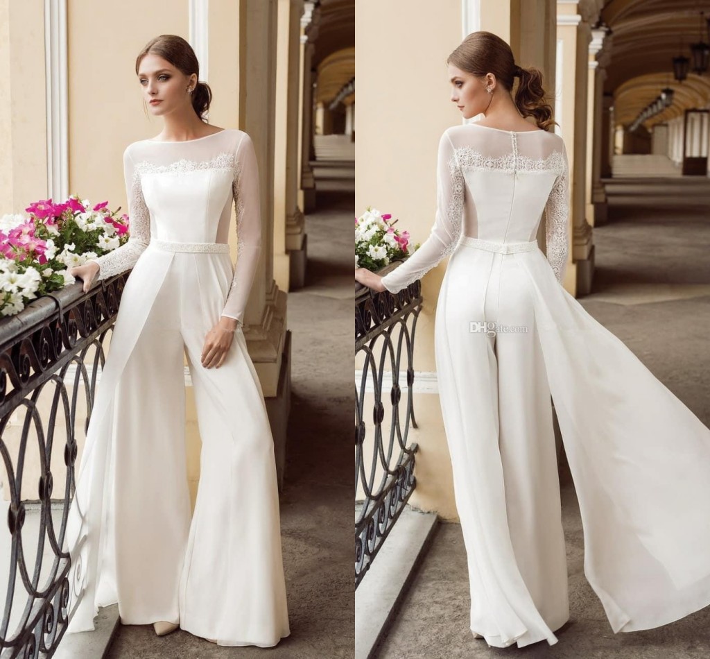 long sleeve wedding jumpsuit