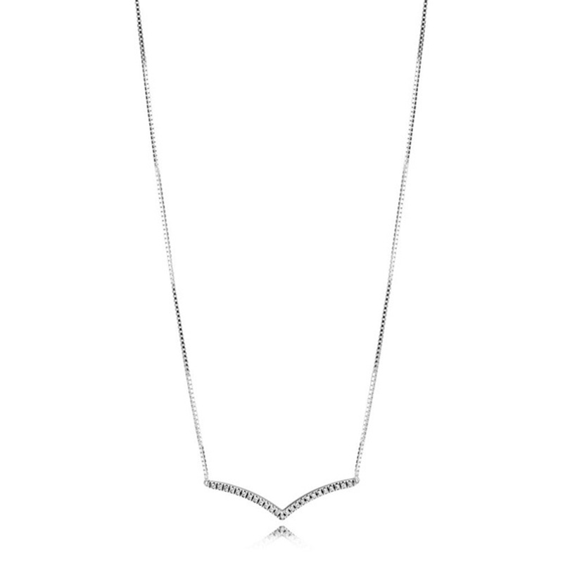 

NEW 100% 925 Sterling Silver High Quality Early Spring Fash Hope Collier Necklace Fit Original Fashion Jewelry Gift 397802CZ