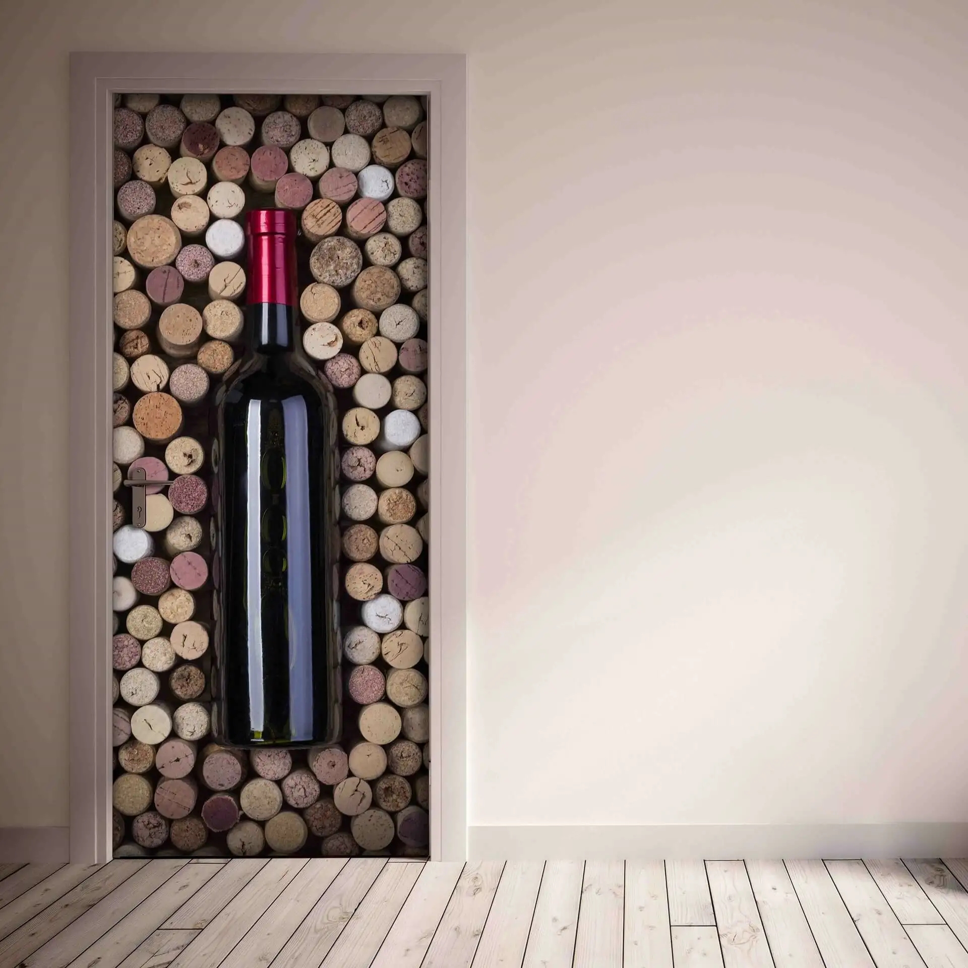 Diy Door Sticker Butterfly Wine Bottle On Corks Wall Door Decals