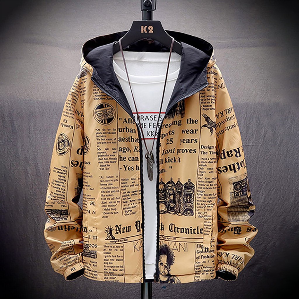 

Men's Jackets Sweatshirt Jacket Men Autumn Casual Windbreakers Bomber Printing Hoodie Two-sided Wear Thin Coat Chaqueta Hombre, Green
