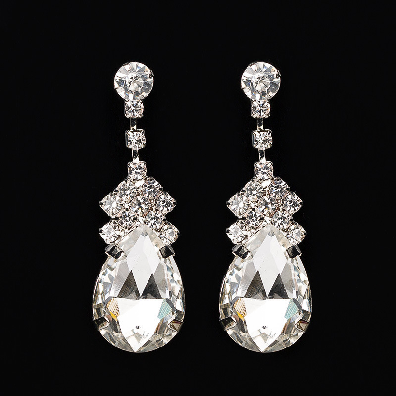 

Woman Zirconium Shi Aixin Drip Rhinestone Earrings Earring Ornaments Popular Jewelry Bride Eardrop