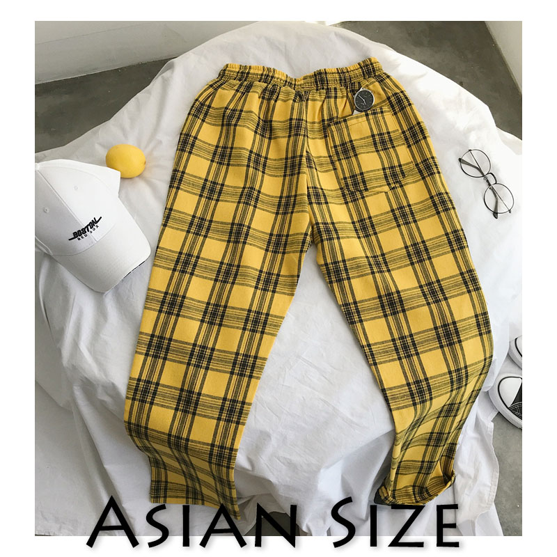 

Men Women Korean Black Plaid Casual Pants 2020 Mens Streetwear Harem Pants Male Checkered Trousers Plus Size, W1(asian size)