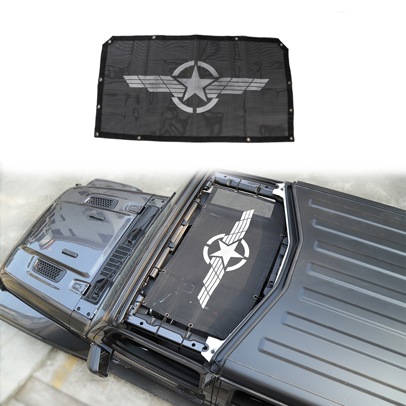 

Black Front Mesh Shade Roof Insulation Net (Five-star Wings ) For Jeep Wrangler JL 2018+ 2 or 4-Door Auto Exterior Accessories