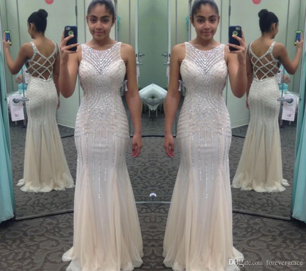 

2019 Luxury Evening Dress Beaded Jewel Neck Sleeveless Long Red Carpet Formal Holiday Wear Prom Party Gown Custom Made Plus Size, Orange