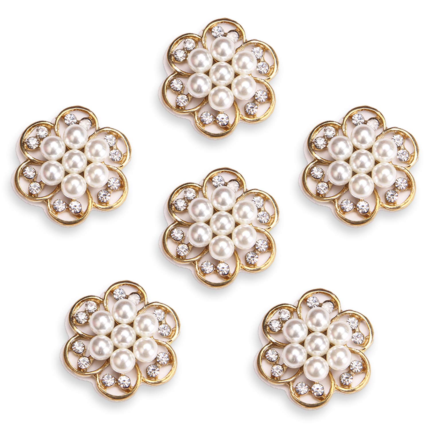 10pcs Bling Pearl Crystal Rhinestone Scrapbook Embellishment Flatback Button
