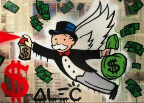 

Wall Art Home Decor Handpainted &HD Print Alec Monopoly Oil Painting On Canvas Graffiti Art Home Decor The Angel 191007