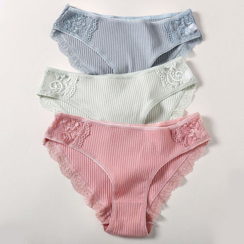 

Sexy Women Ruffles Cotton Briefs Lace Panties Female Comfort Panties Sexy Lingerie Underwear, As pictures