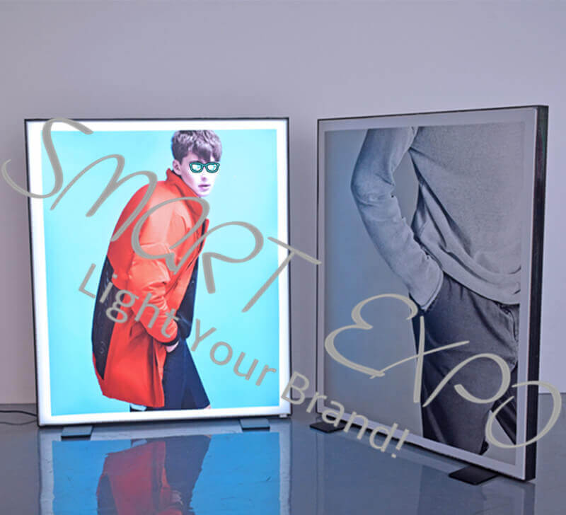 

90X90CM Store Poster Display Lighting Board Classic Black Color Frame Free-Standing Wooden Case Packing New Arrival