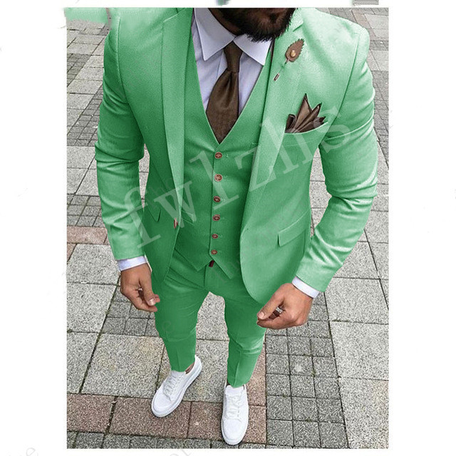 

Handsome Groomsmen Notch Lapel Groom Tuxedos Mens Wedding Dress Man Jacket Blazer Prom Dinner 3 Piece Suit(Jacket+Pants+Tie+Vest) 0002, Same as image
