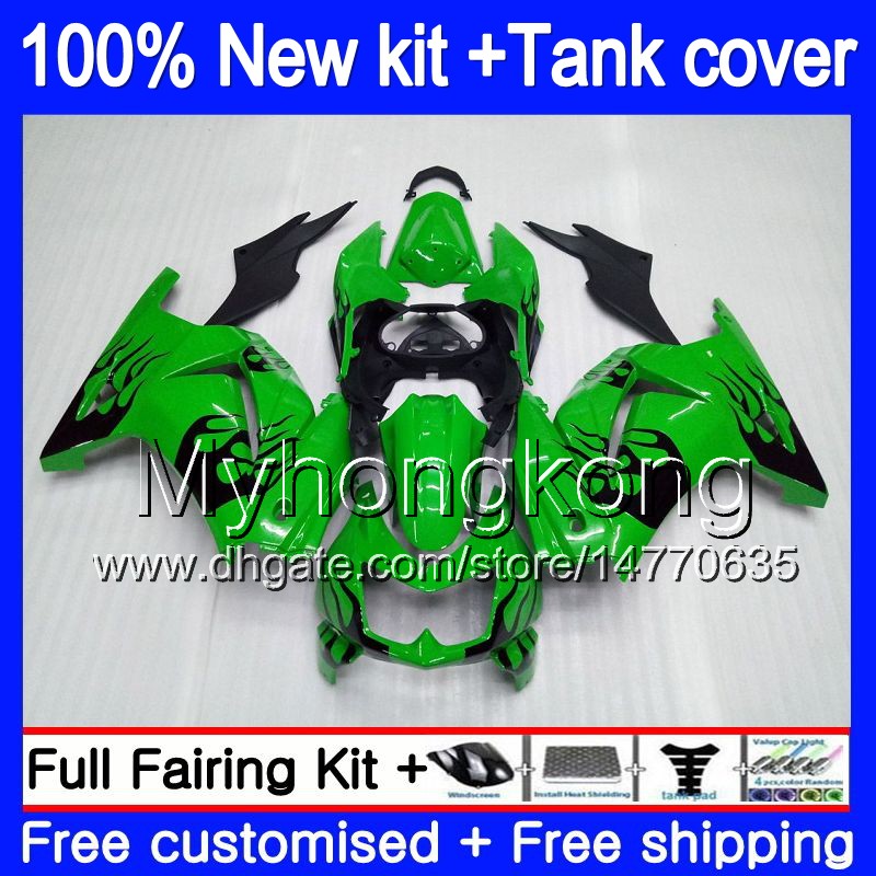 

+Tank For KAWASAKI ZX-250R EX-250 ZX250R 08 09 10 11 12 201MY.8 Black flames EX250 ZX 250R EX 250 EX250R 2008 2009 2010 2011 2012 Fairings, No. 24