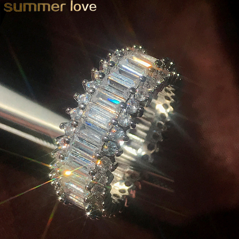

Cubic Zircon Rings Cz Eternity Band Engagement Rings Wedding Full Stone Ring Europea America Fashion Jewellry for Women