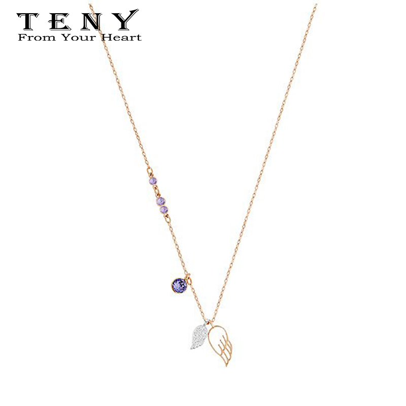 

TENY Swa Duo-Wing-Pendant-Necklace Sterling Silver OriginalHigh Quality Women Jewelry First Choice Free Package Mail