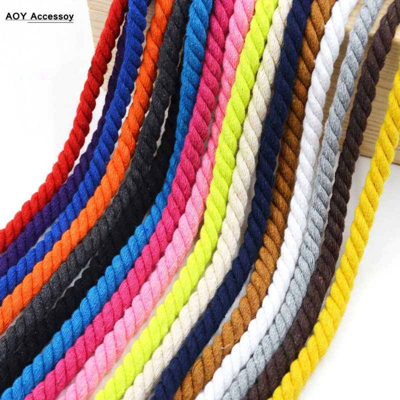 

10mm Cotton Cords 3 Shares Twisted Thick Rope for Handmade DIY Craft Decoration Bag Belt Home Textile Sewing Accessories, Orange