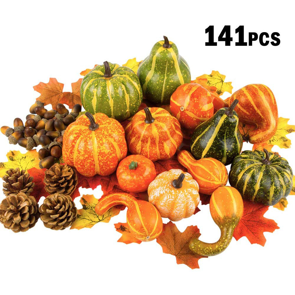 Artificial Pumpkins Gourds Decoration Artificial Vegetables for Fall Craft Thanksgiving Wedding Centerpieces Halloween Party Favor DEC570-image-494596248
