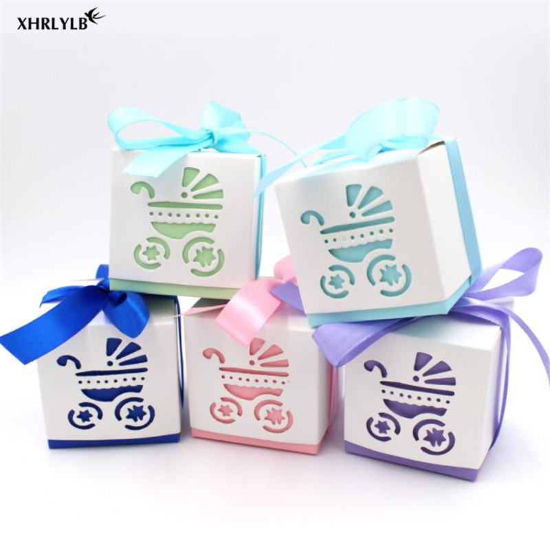 

XHRLYLB 5pc Creative European Hollow Stroller Candy Box Baby Shower Gift Box Candy Wedding Decoration New Year Gift Box.7z