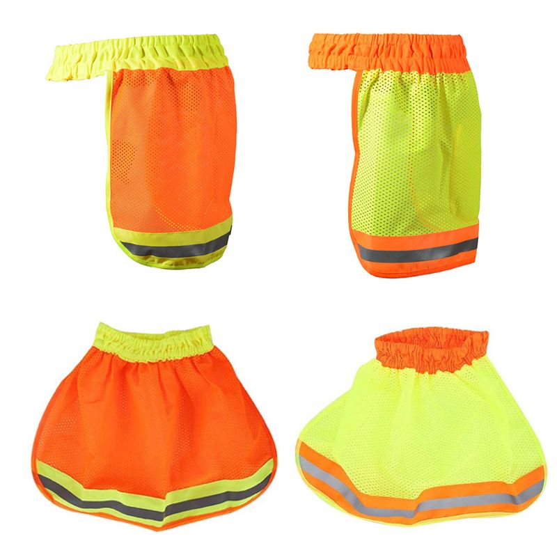 

Safety Hard Hat Helmet Neck Cover Reflective High Visibility Mesh Sun Protector, Yellow