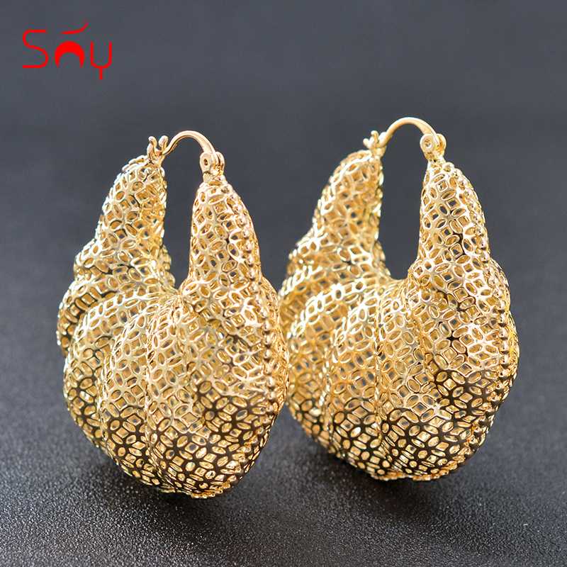 

Hoop & Huggie Sunny Jewelry Copper Findings Big Earrings For Women Flower Party Wedding Gift Selling