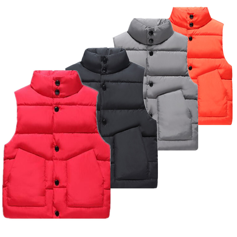 

2019 Autumn and Winter Warm Children Sports Cotton Vests Boys and Girls Solid Color Waistcoats Kids Fashion Simple Vest