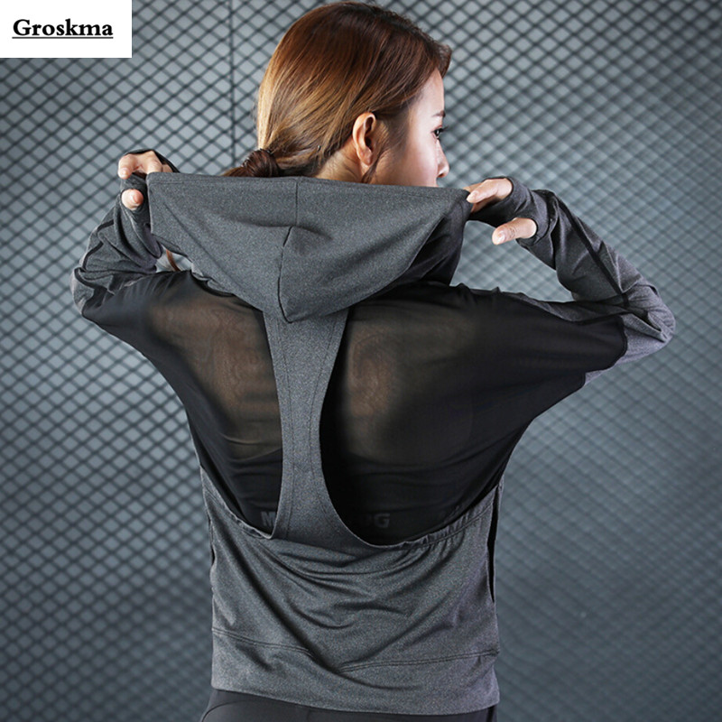 

Patchwork mesh women jackets long sleeve zipper quick dry autumn sports training coats womens fitness gym wear yoga clothing, Picture color