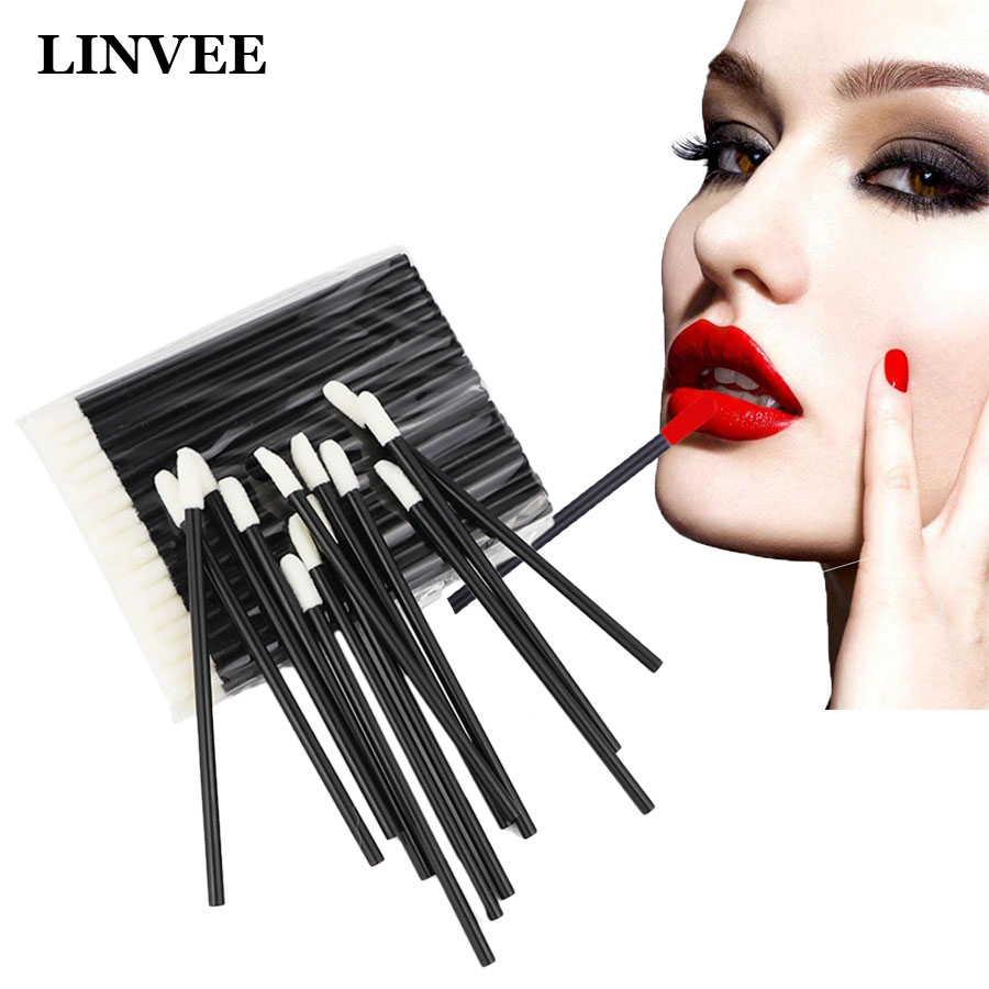 

Lip Brush Pen 100 Pcs Lipstick Glossy Wands Pen Portable Disposable No lint Makeup Brush Cotton Swab Lipstick Accessories