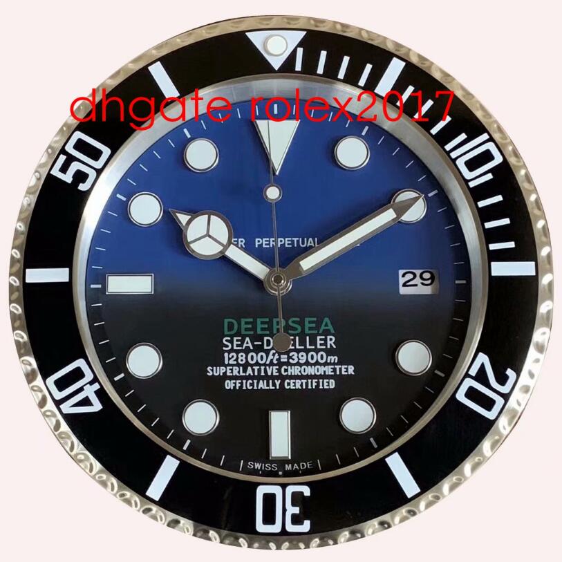 

6 Style wall clock SEA 126660 126600 116660 34CM x 5CM 2kg Stainless Steel Quartz Chronograph Blue Luminescent Home Decoration clock 2021