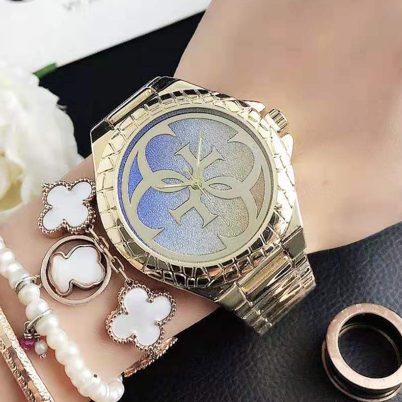 

Fashion Brand Watches for women Girl style dial Metal steel band quartz wrist watch GS23, Gold