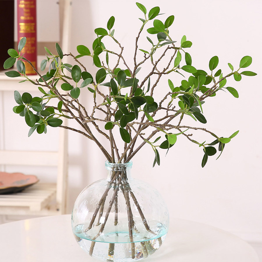 

Artificial Eucalyptus Leaves Branches Plastic Plants Mini Outdoor Wedding Home Decoration Flower Arrangement Floral Accessories, Green