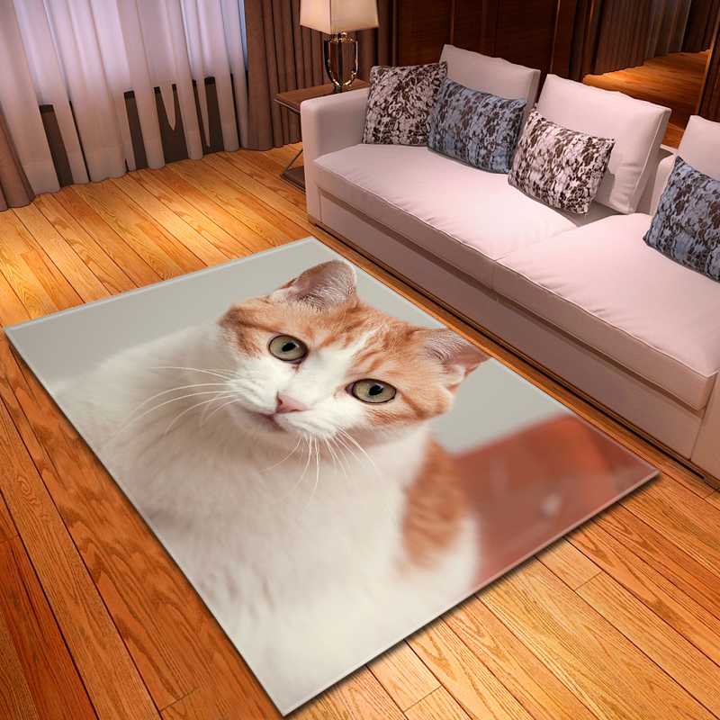 Cute Glasses Cats Kitchen Mat Decor Soft Carpet Kids Bedroom Floor Area Rugs