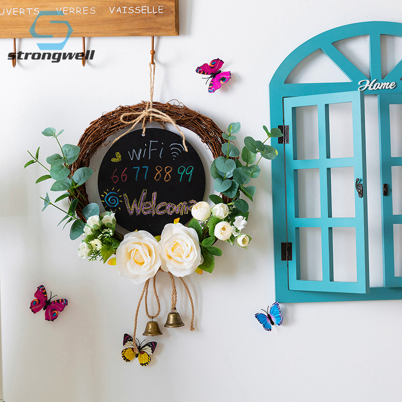 

Strongwell Mini Black Board Simulation Flower Garland Hanging Wall Decoration Nordic Home Decoration Accessories Modern Gift