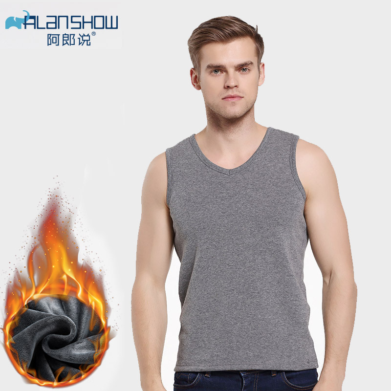 

2019 Men Thermal Undershirt Autumn Winter Warm Vest Comfortable Soft Clothes, Blue o neck