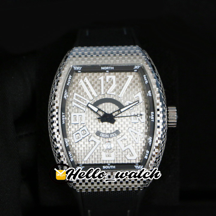 

Luxury New Vanguard Date V45 SC DT BLACK PXL Silver Dial Automatic Mens Watch Steel Case Rubber Strap Sport Gents Watches Hello_Watch 2Color, Waterproof service