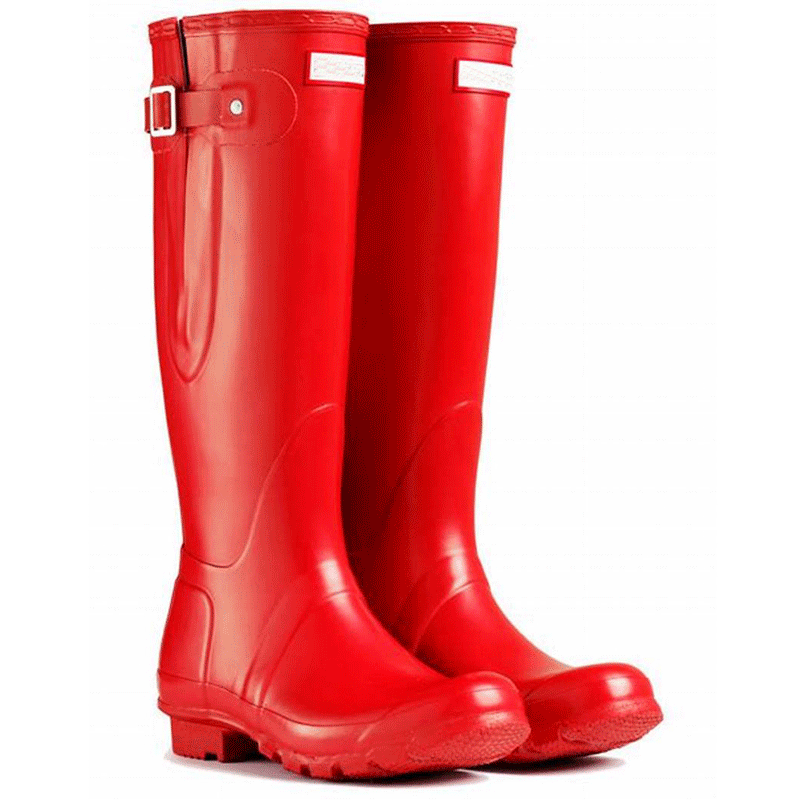 

Women RAINBOOTS fashion Knee-high tall rain boots England style waterproof welly boots Rubber rainboots water shoes rainshoes, Light black
