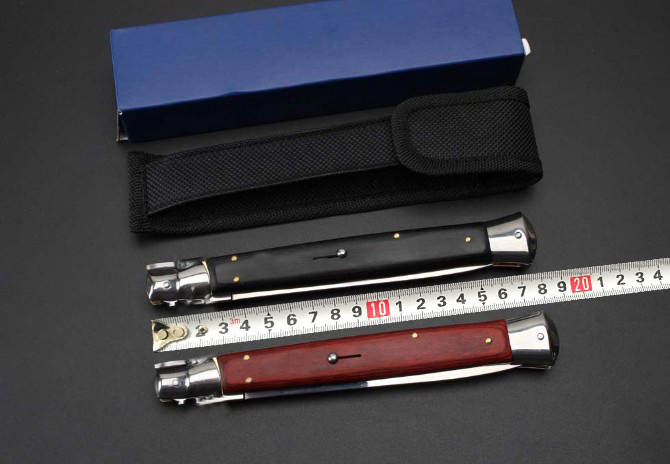 

Blade EDC 13 Stiletto Italian AB Mafia Horizontal Knifes Tactical Folding Auto 440C Inch Good Hunting Survival Knife Camping C81 Qualit Akoh