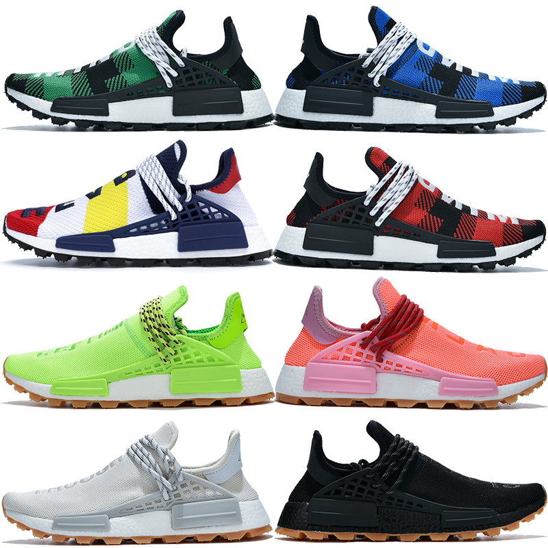 

NMD Human Race new know soul breath though men women running shoes Pharrell Williams Hu Solar Pack oreo Red mens trainers sports sneakers, Nobel crimson