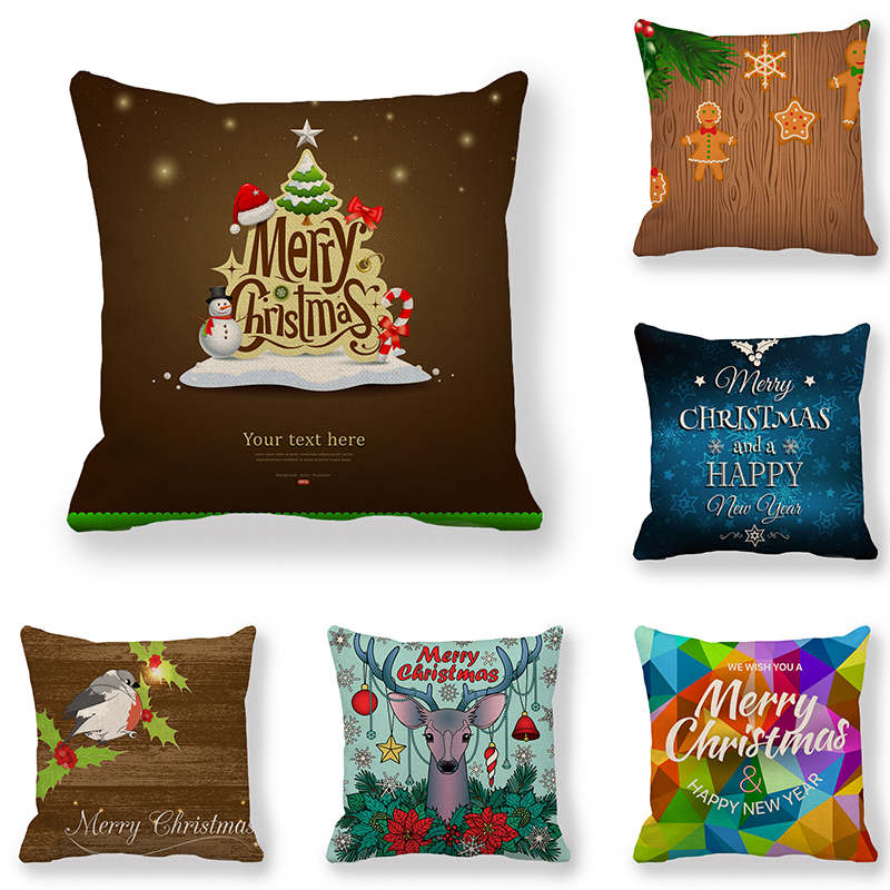 

45cm*45cm Christmas gift design snowflake linen/cotton cover cushion sofa and Home decorative pillow cover, 16