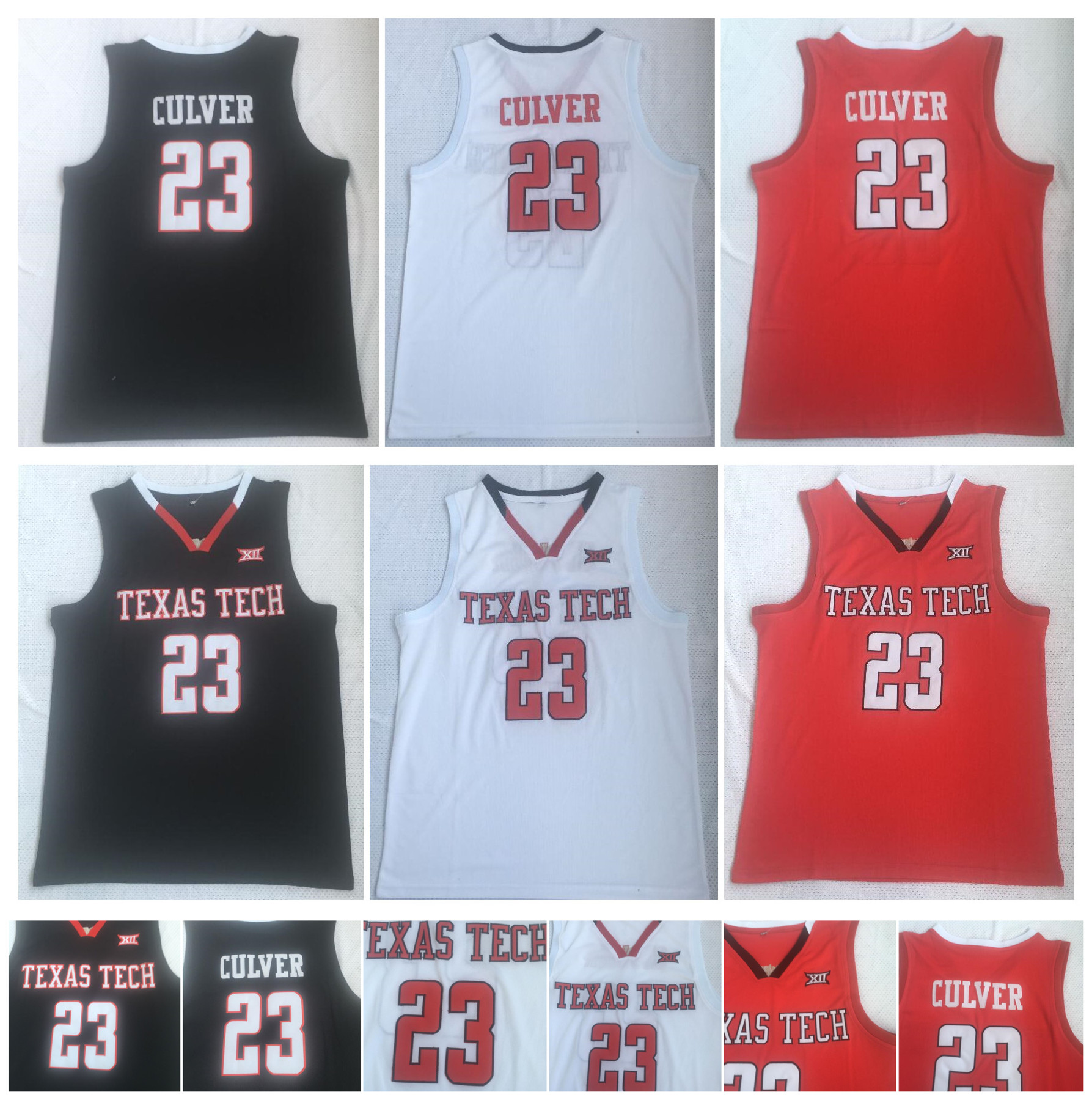 

23 Jarrett Culver Jersey Texas Tech College Basketball Jerseys Red White Black Sport Shirt Top Quality ! -XXL