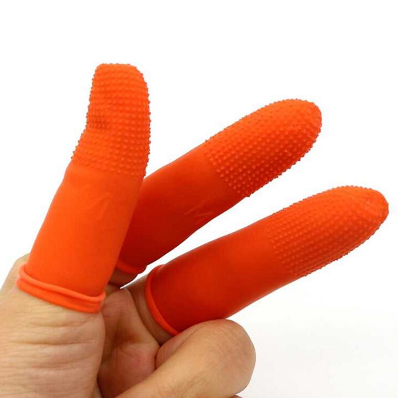

100PCS Nail Art Latex Rubber Finger Cots Protector Gloves Nails Tools for Women Girls Beauty Accessories Dust Free White Orange