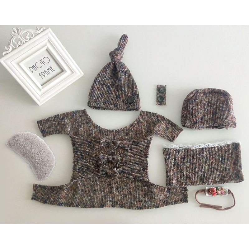 

1Set Baby Stretch Wrap Top Knot Hat Headband Newborn Photography Prop Kid Outfit K1KC