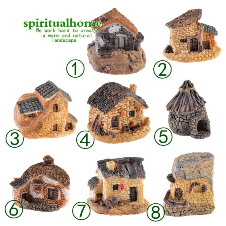 

Cute Mini Stone House Fairy Garden Miniature Craft Micro Cottage Landscape Decoration For DIY Resin Crafts 8 Styles DLH111